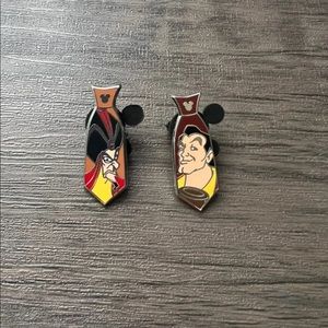 Disney Pin Neckties Hidden Mickey Ties Villains - Gaston Jafar